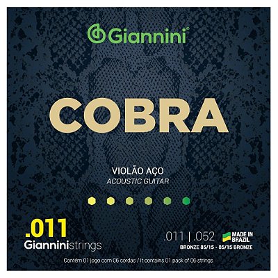 Encordoamento Violão Aço .011 Giannini Cobra GEEFLK