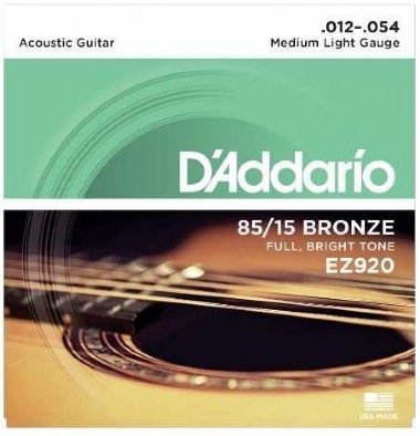 Encordoamento Violão Aço .012 D'Addario Médio Leve EZ920