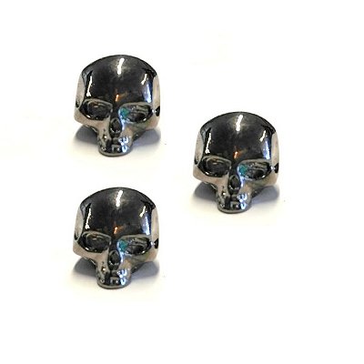 Knob de Guitarra Metal Caveira Preto KB12344 (3 Unids)