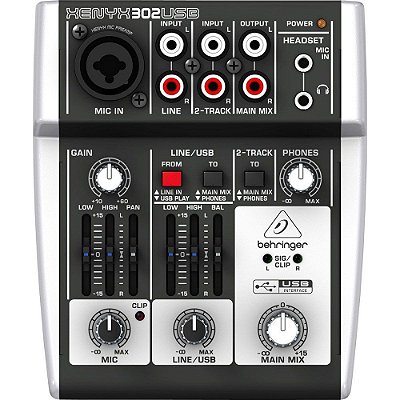 Mesa de Som 03 Canais Behringer Xenyx 302 USB