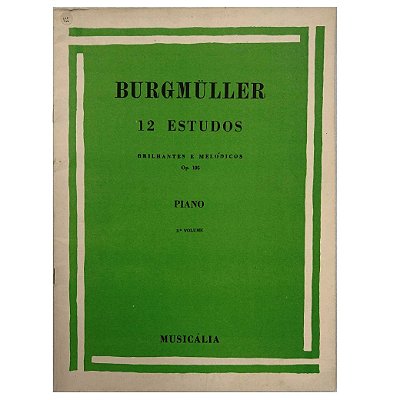 Método para Piano 12 Estudos Brilhantes e Melódicos Burgmüller - Vol 3