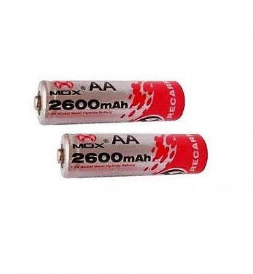 Pilha Recarregável AA Mox 1.2V MO-AA2600B2