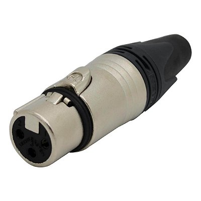 Plug XLR Fêmea 3 Pólos Neutrik NC3FXX