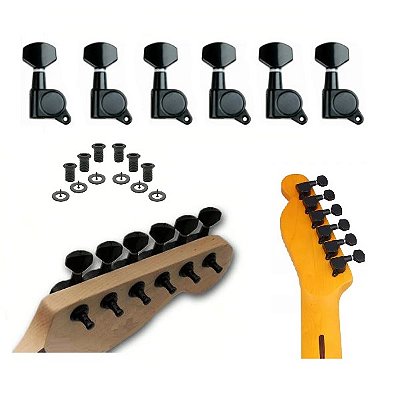 Tarraxa Guitarra 6 em Linha Blindada Strinberg GM20BK Preta