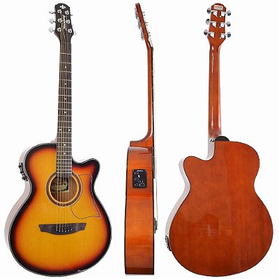 Violão Elétrico Aço Strinberg AW50C Artístico SB