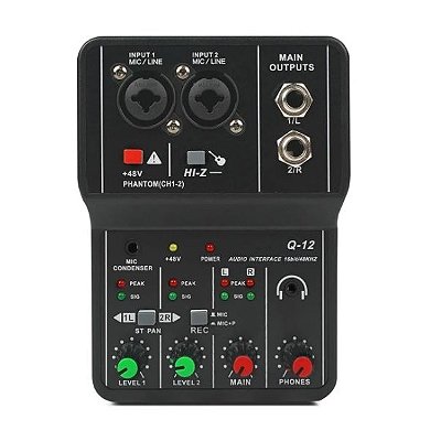 Interface de Áudio / Mesa para Celular ou Computador Teyun Q12