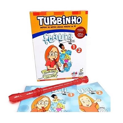 Kit Flauta Doce Germânica Vermelha + 2 Métodos Escola Mágica da Jú Turbinho