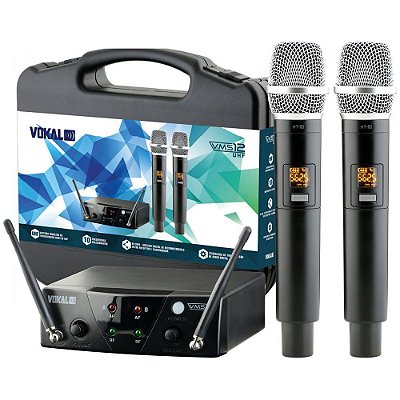Microfone sem Fio de Mão Duplo Vokal VMS-12
