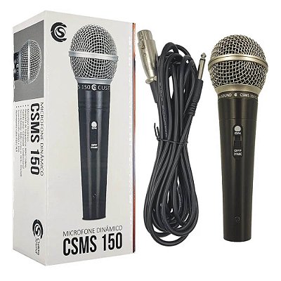 Microfone de Mão Dinâmico Custom Sound CSMS 150
