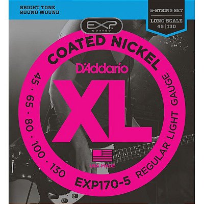 Encordoamento Contrabaixo 5 Cordas .045 D'Addario Regular Light EXP170-5