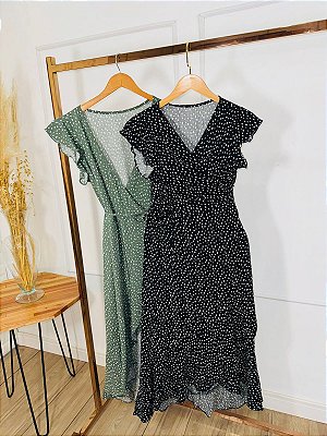 Vestido Transpassado Poá Clara