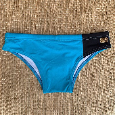 Sunga Duo Left Azul Piscina com Preto - PowerSlip