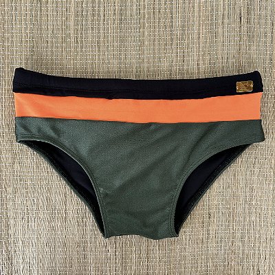 Sunga Orizon Preta, Laranja e Verde Militar - Tradicional