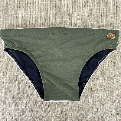 Sunga Duo Verde Oliva com Fundo Creme- PowerSlip