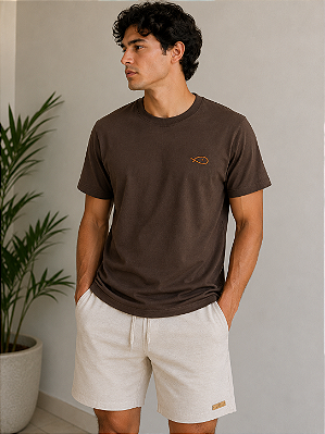 Camiseta Básica Marrom Cardamom