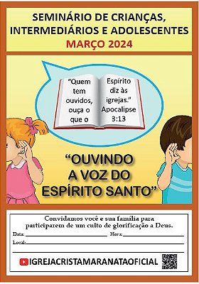 Cartaz (Informativo para evento): Evangelização de CIAs - MARÇO 2024 - 05 Unidades