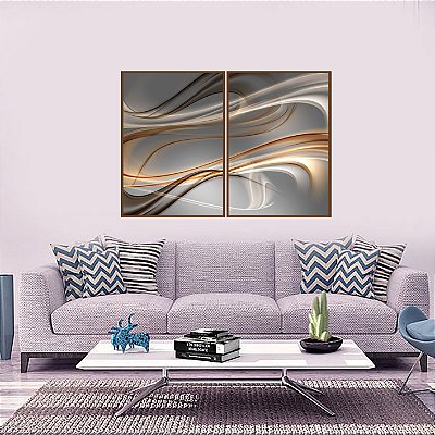 ELEGÂNCIA ABSTRATA - Composição com 2 Quadros