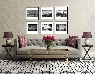 QUADROS COLEÇÃO CENAS URBANAS 43 x 43 cm CADA QUADRO