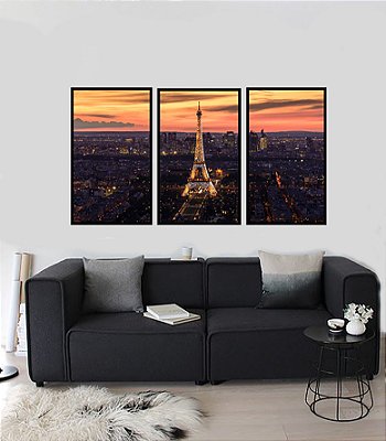 QUADROS PARIS FRAGMENTADO KIT 3 QUADROS