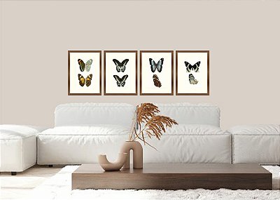 ELEGÃNCIA DAS BORBOLETAS - Compoisção com 4 Quadros