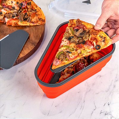Porta Pizza Retrátil Recipiente Expansível para fatias