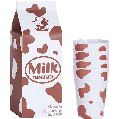 Copos Milk Tumbler caixa de leite - 4 unidades
