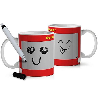 Caneca retrô Lousa Mágica Deixe Seu Rabisco