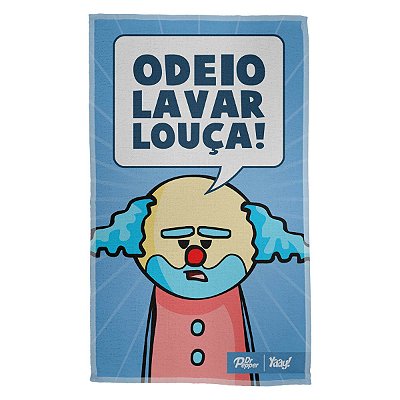 Pano Multiuso em Microfibra DrPepper Paiaço Odeio Lavar Louça
