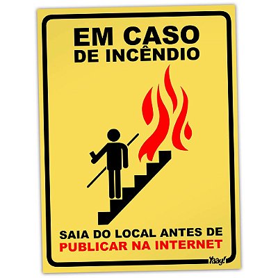 Placa em caso de Incêndio