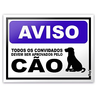 Placa Aprovados pelo Cão - 15 x 20 cm