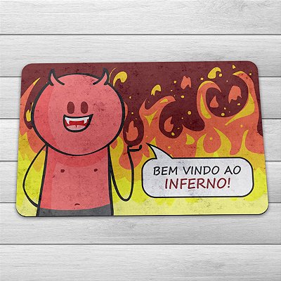 Capacho Eco Slim 3mm DrPepper Diabinho Bem vindo ao Inferno