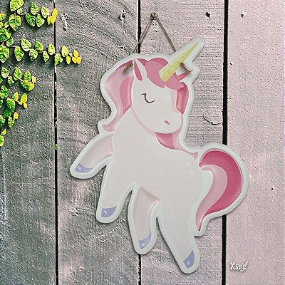 Placa de Metal Alto Relevo Unicórnio Dreaming