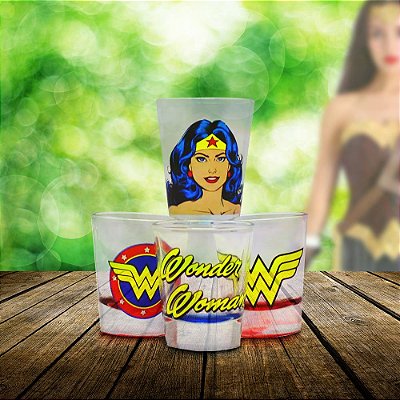Jogo de copos Shot DC Comics Wonder Woman Mulher Maravilha