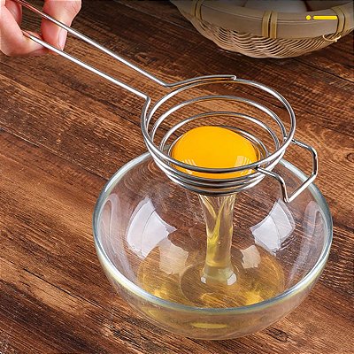 Separador de Clara e Gema Aço Inoxidável prático fácil