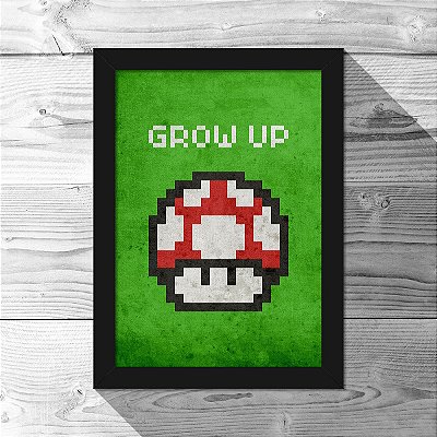 Quadro A4 Cogumelo Pixel Grow Up