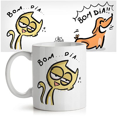 Caneca USQ Cães e Gatos Bom Dia