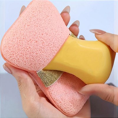 Esponja de Banho Porta-Sabonete Esfoliante Corporal