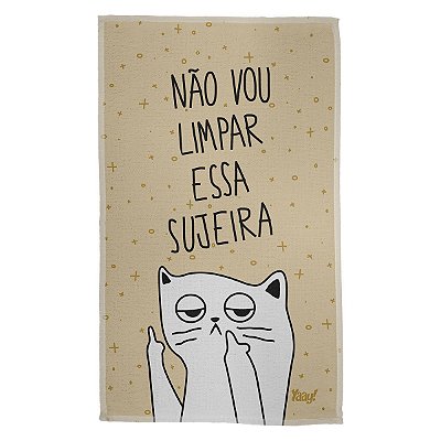 Pano Multiuso em Microfibra Gatinho Ranzinza Não vou limpar