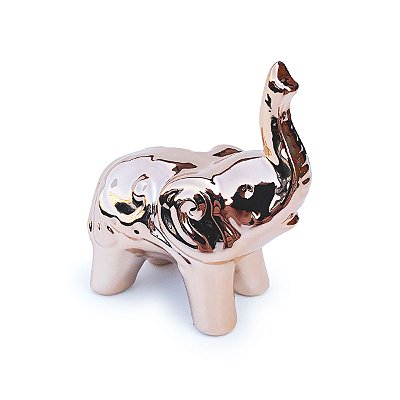 Enfeite de porcelana Elefante - cor cobre