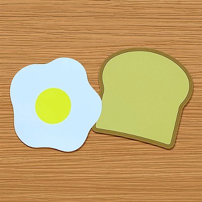 Porta Copos em silicone Café da Manhã pão e ovo