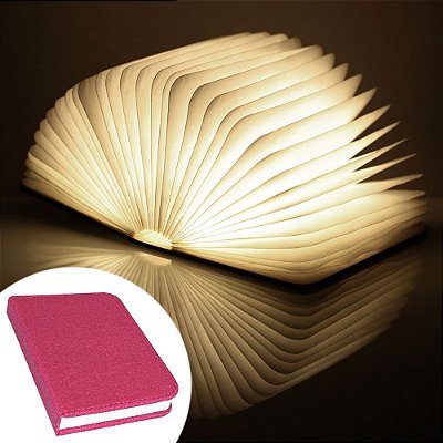 Luminária Livro sem fio BookLight Seven Colors - capa vermelha