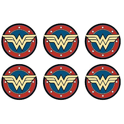 Set porta copos em cortiça Wonder Woman Logo