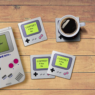 Jogo de Porta Copos Gamer Boy Coffee Yes - 4 peças