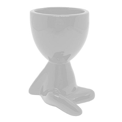 Vasinho Decorativo boneco Robert sentado - branco