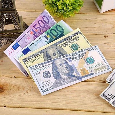 Carteira Slim Dinheiro Nota de Euro