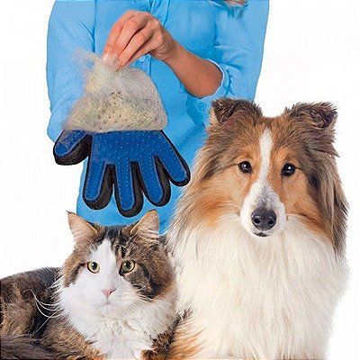 Luva Massageadora Pet Tira Pelos Cães e Gatos