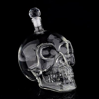 Garrafa de vidro Crystal Head Caveira Skull Crânio 1 litro