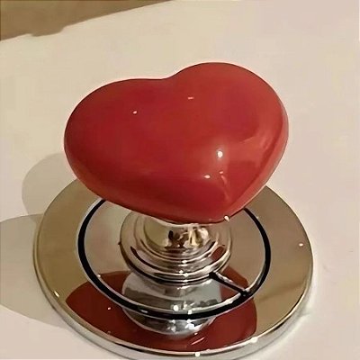 Botão de Descarga Decorativo Coração para vaso sanitário
