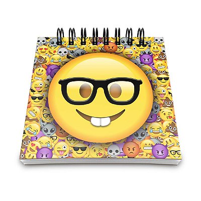 Bloco de Anotações Emoticon - Emoji Nerd Geek