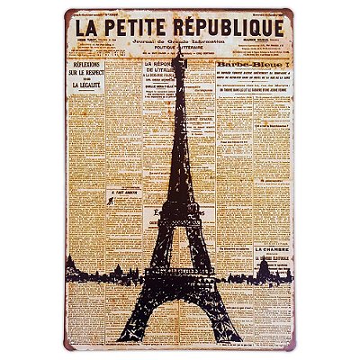 Placa de metal decorativa Retrô La Petite Republique